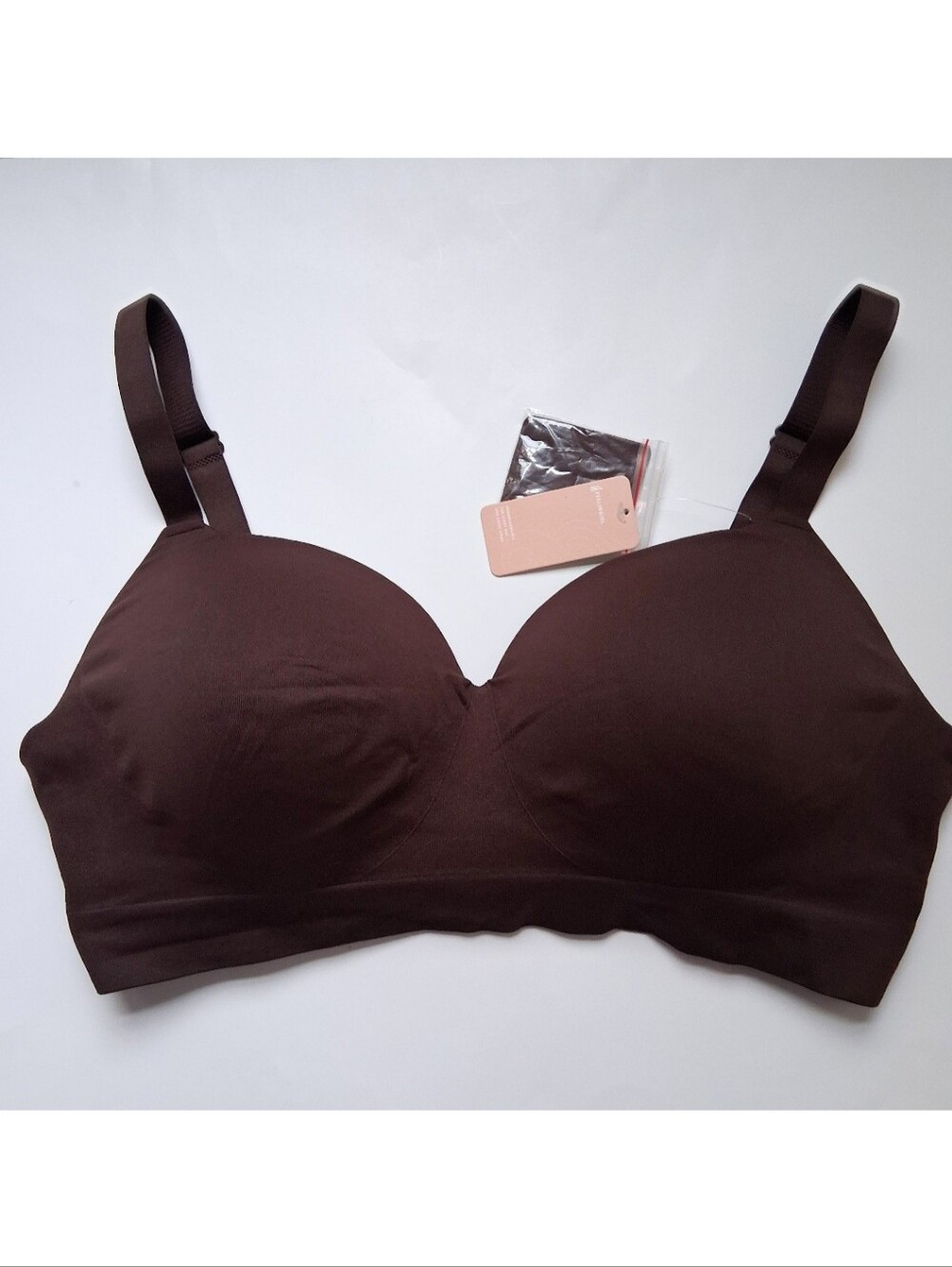 Feelingirl Wireless Push Up Bra Seamless 3XL Brown Full Coverage Comfort Smooth